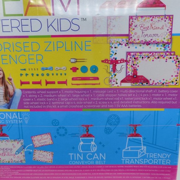 4M STEAM Powered Kid Motorized Zipline Messenger Science Experiment Kit STEM Toy - Picture 7 of 7